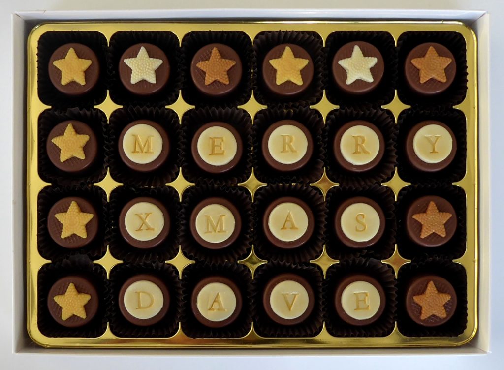 Caramel filled personalised chocolates